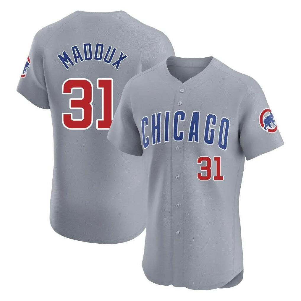 STECN C.Cubs #31 Greg Maddux Player Gray Road Limited Elite Home Stitched Jerseys