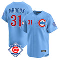 STECN C.Cubs #31 Greg Maddux Player Light Blue 150th Anniversary Limited Home Stitched Jerseys