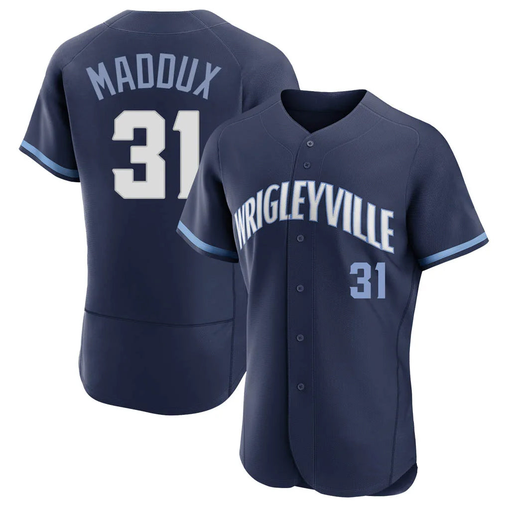 STECN C.Cubs #31 Greg Maddux Player Navy City Connect Limited Elite Home Stitched Jerseys