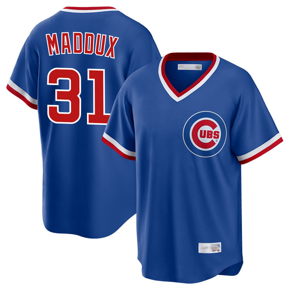 STECN C.Cubs #31 Greg Maddux Player Royal T-shirt Cooperstown Collection Limited Stitched Jerseys
