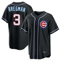 STECN C.Cubs #3 Alex Bregman Black Fashion Out Game Stitched Jerseys