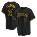 STECN C.Cubs #3 Alex Bregman Black Snake Skin City Game Stitched Jerseys