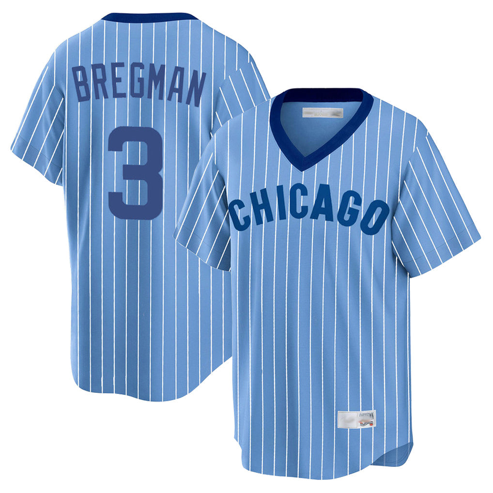 STECN C.Cubs #3 Alex Bregman Blue T-shirt Cooperstown Collection Limited Stitched Jerseys