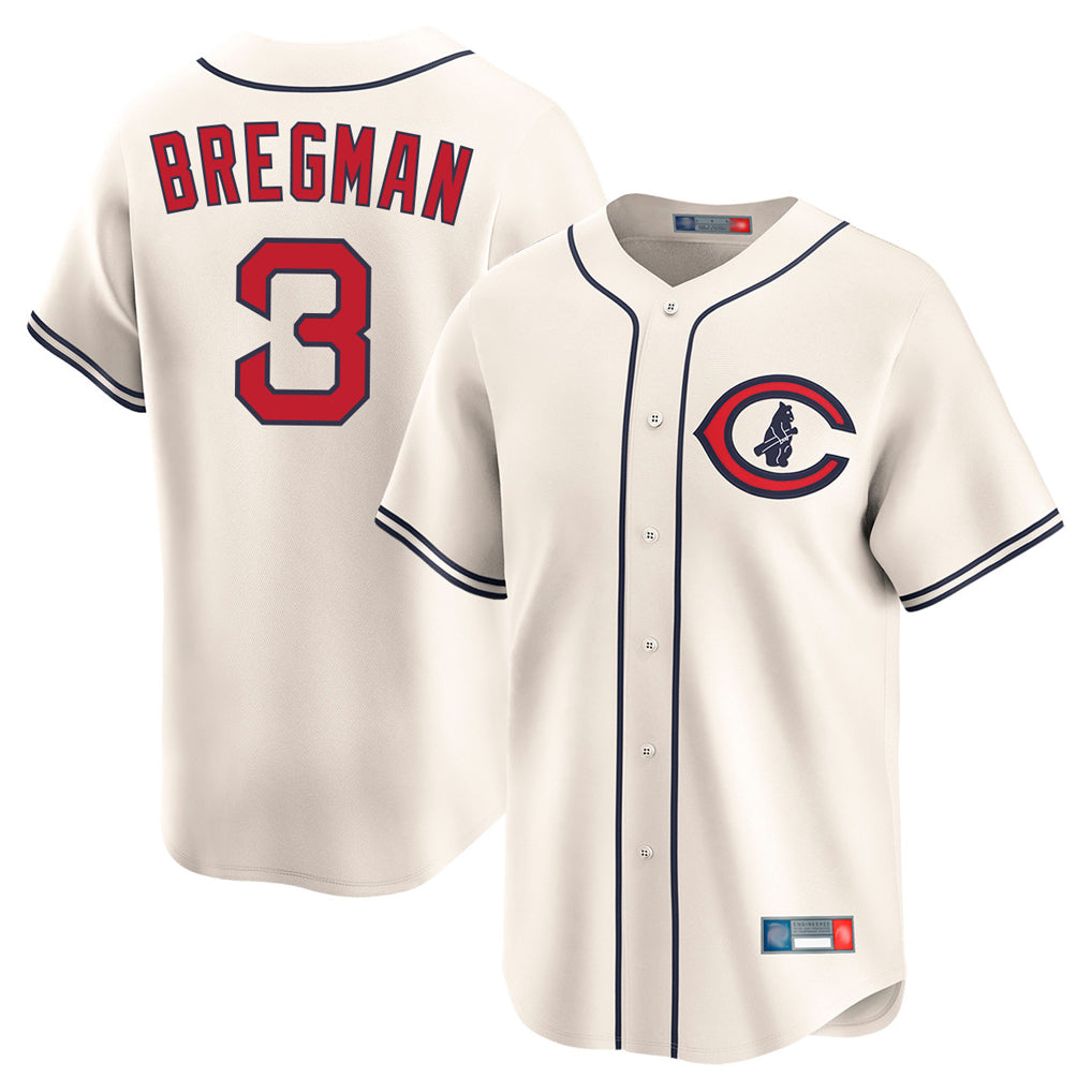 STECN C.Cubs #3 Alex Bregman Cream Field of Dreams Limited Home Game Stitched Jerseys