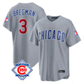 STECN C.Cubs #3 Alex Bregman Gray 150th Anniversary Home Game Stitched Jerseys