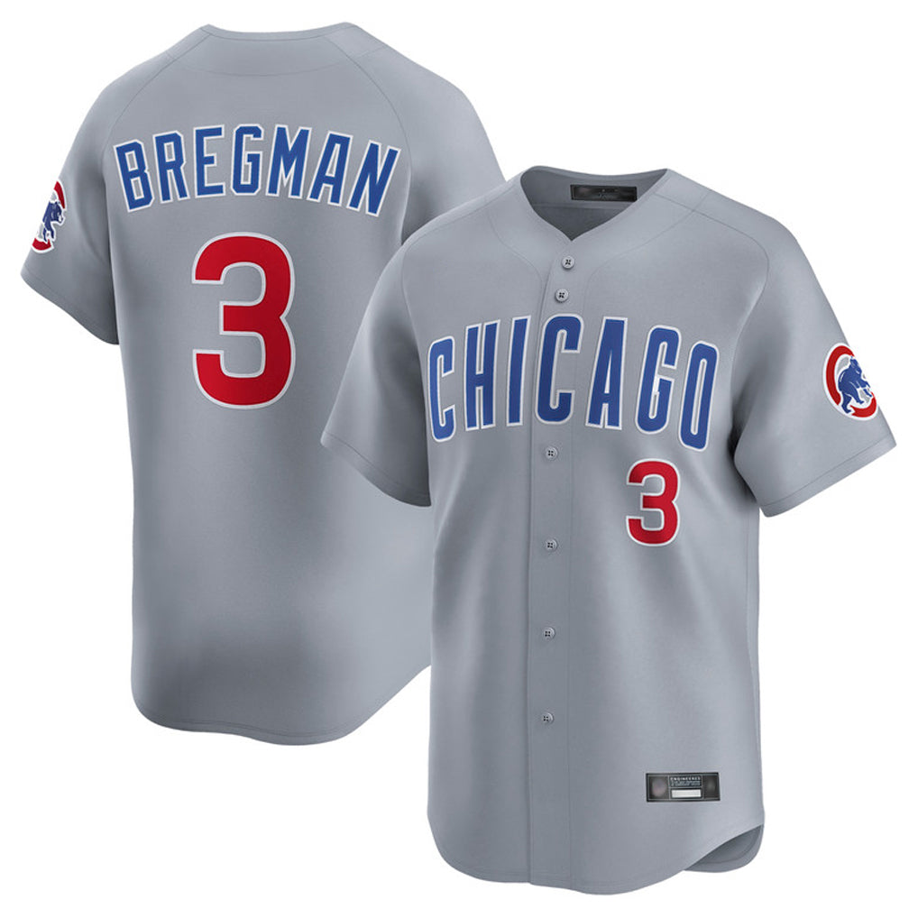 STECN C.Cubs #3 Alex Bregman Gray Road Limited Home Stitched Jerseys