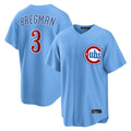 STECN C.Cubs #3 Alex Bregman Light Blue Home Game Stitched Jerseys