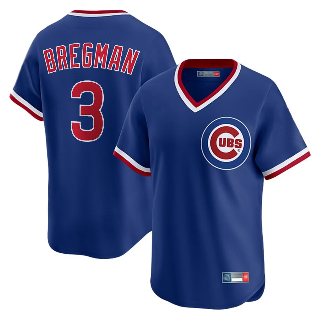 STECN C.Cubs #3 Alex Bregman Royal T-shirt Cooperstown Collection Limited Stitched Jerseys