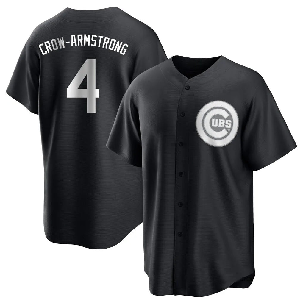 STECN C.Cubs #4 Pete Crow-Armstrong Player Black Game Stitched Jerseys