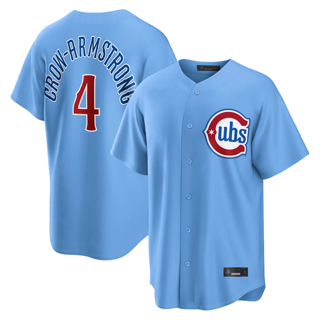 STECN C.Cubs #4 Pete Crow-Armstrong Player Light Blue Home Game Stitched Jerseys