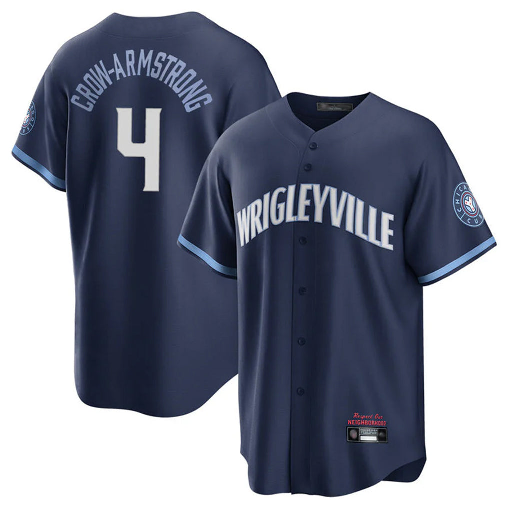 STECN C.Cubs #4 Pete Crow-Armstrong Player Navy City Connect Home Game Stitched Jerseys