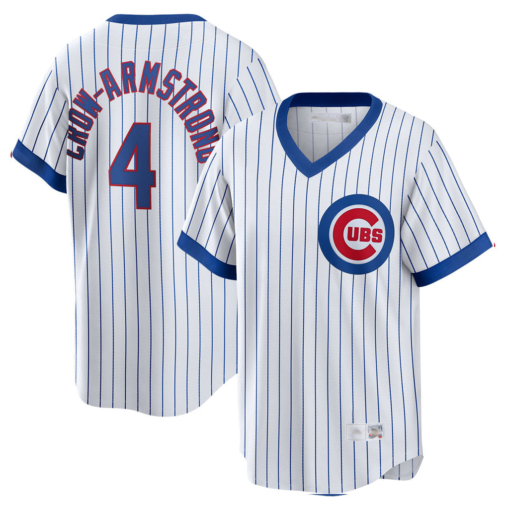 STECN C.Cubs #4 Pete Crow-Armstrong Player White T-shirt Cooperstown Collection Limited Stitched Jerseys