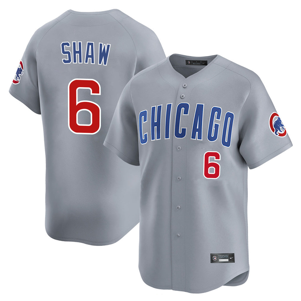 STECN C.Cubs #6 Matt Shaw Player Gray Road Limited Home Stitched Jerseys