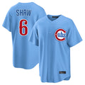 STECN C.Cubs #6 Matt Shaw Player Light Blue Home Game Stitched Jerseys