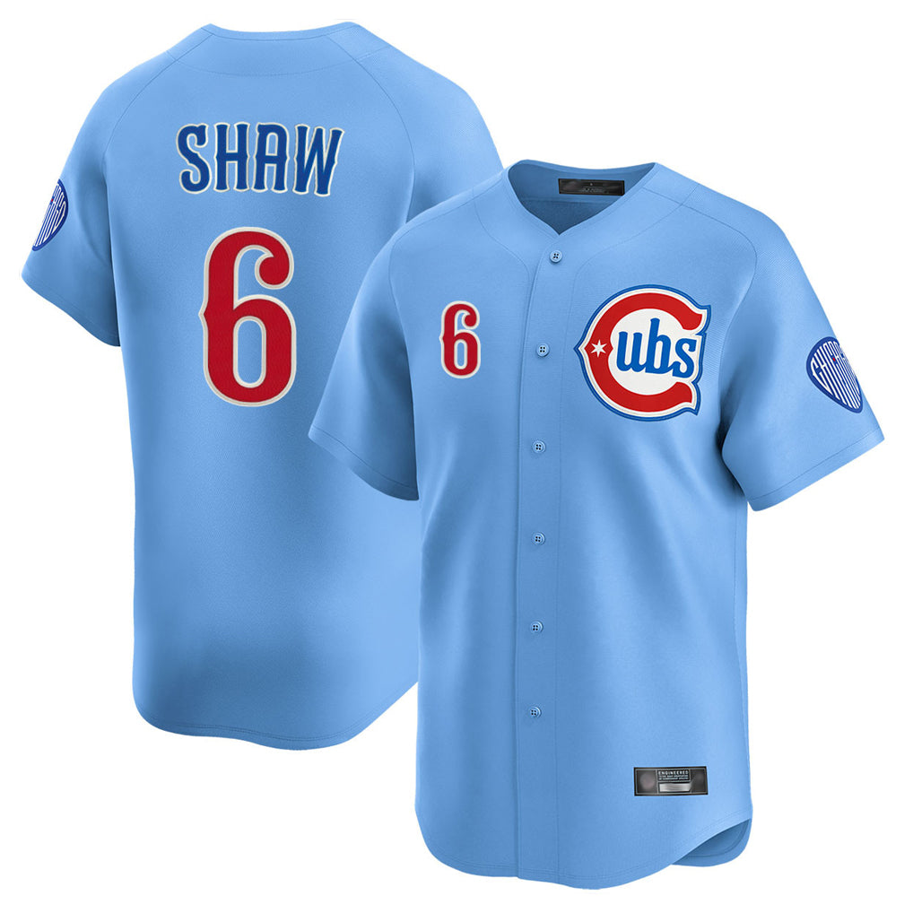 STECN C.Cubs #6 Matt Shaw Player Light Blue Limited Home Stitched Jerseys