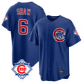 STECN C.Cubs #6 Matt Shaw Player Royal 150th Anniversary Home Game Stitched Jerseys