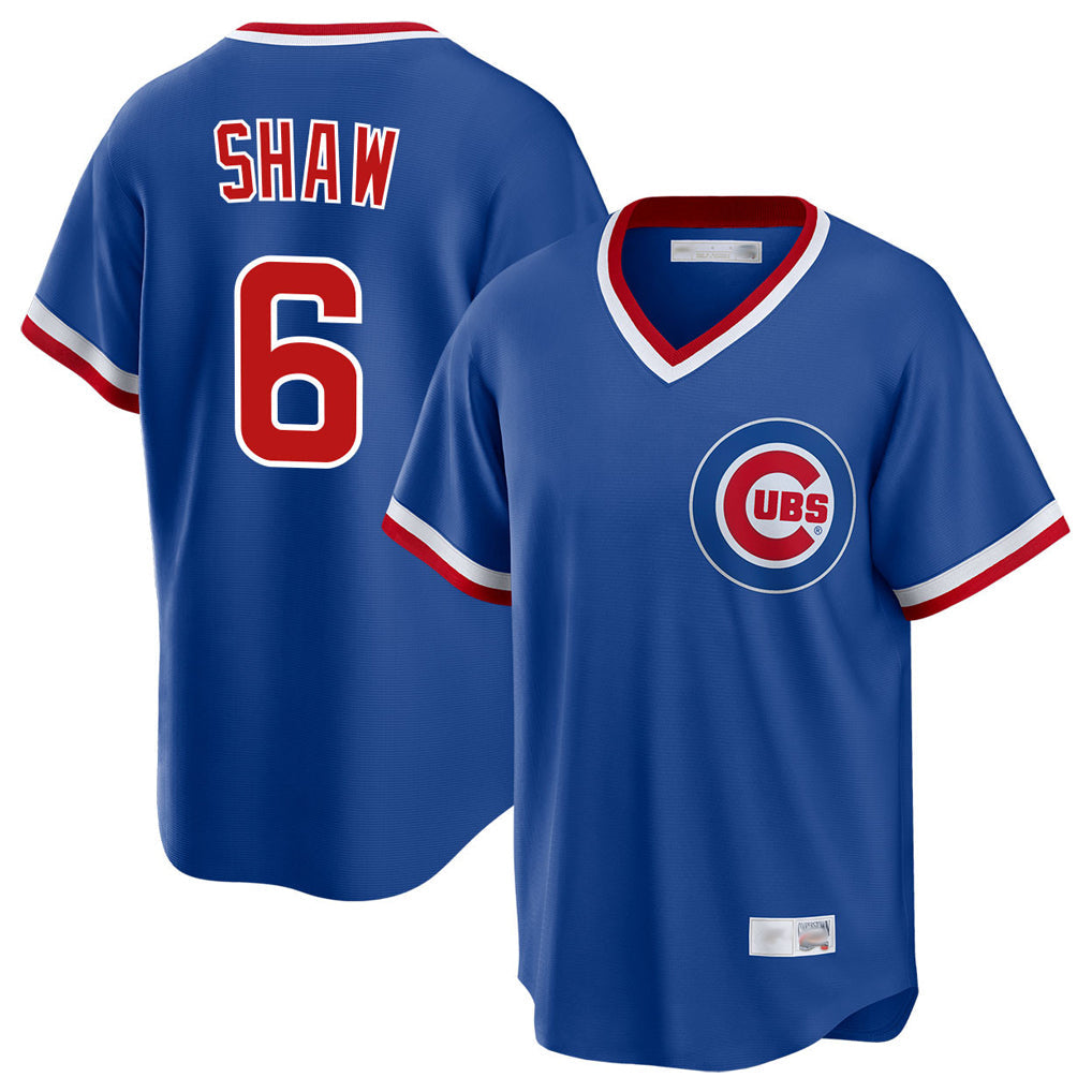 STECN C.Cubs #6 Matt Shaw Player Royal T-shirt Cooperstown Collection Limited Stitched Jerseys