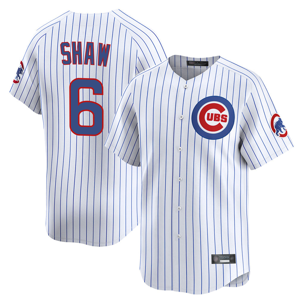 STECN C.Cubs #6 Matt Shaw Player White Limited Home Game Stitched Jerseys