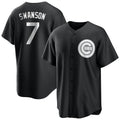 STECN C.Cubs #7 Dansby Swanson Player Black Game Stitched Jerseys