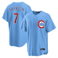 STECN C.Cubs #7 Dansby Swanson Player Light Blue Home Game Stitched Jerseys