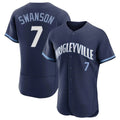 STECN C.Cubs #7 Dansby Swanson Player Navy City Connect Limited Elite Home Stitched Jerseys