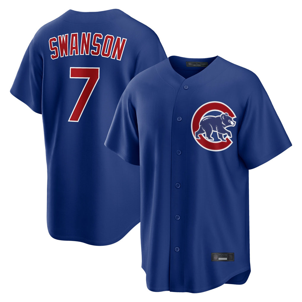 STECN C.Cubs #7 Dansby Swanson Player Royal Home Game Stitched Jerseys