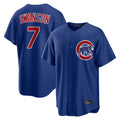 STECN C.Cubs #7 Dansby Swanson Player Royal Home Game Stitched Jerseys