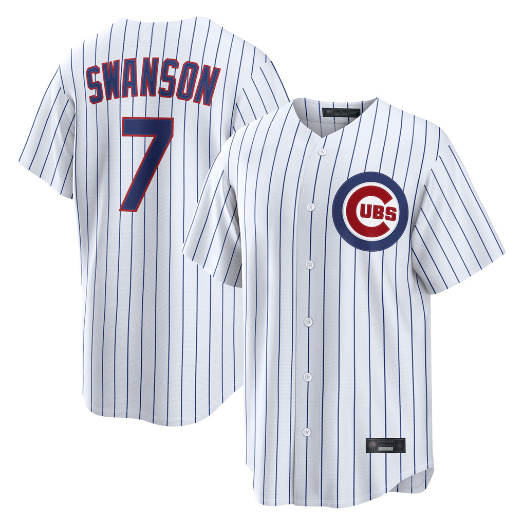 STECN C.Cubs #7 Dansby Swanson Player White Game Home Stitched Jerseys