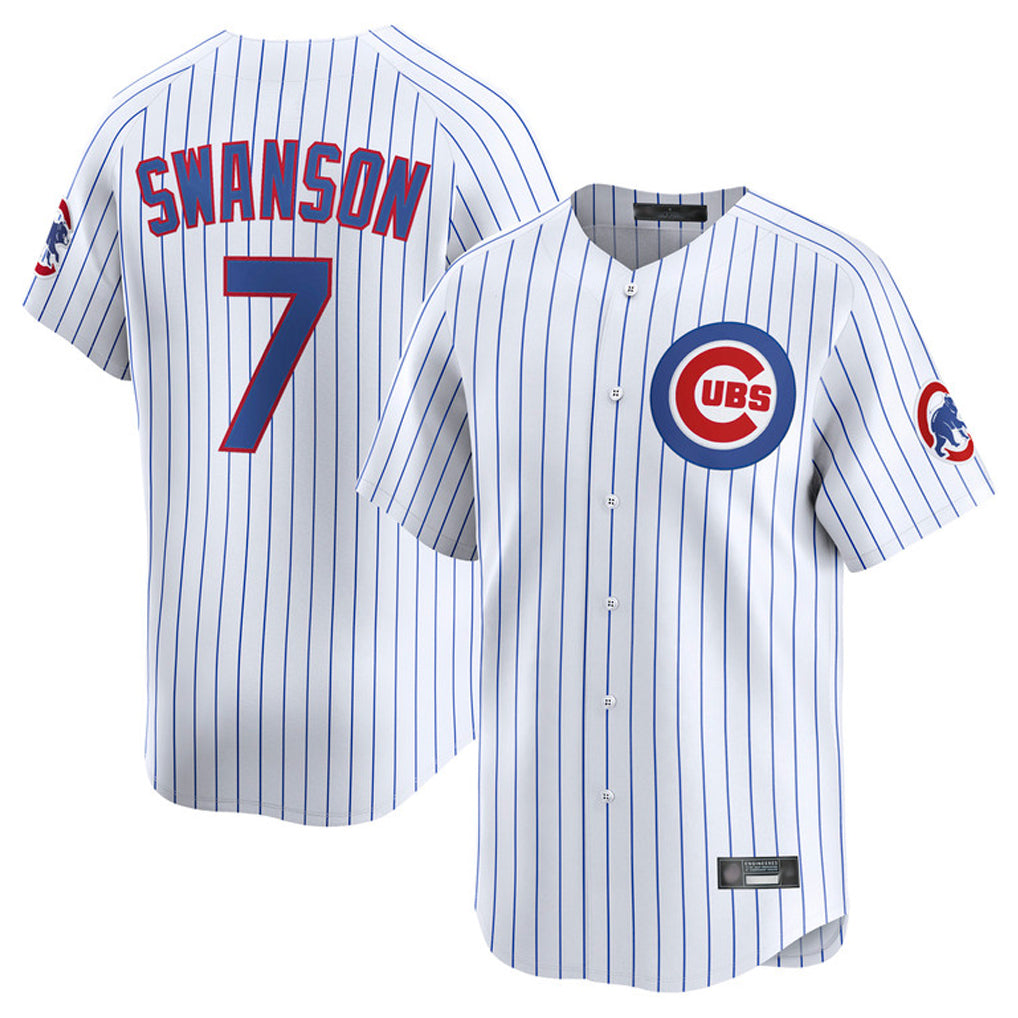 STECN C.Cubs #7 Dansby Swanson Player White Limited Home Game Stitched Jerseys