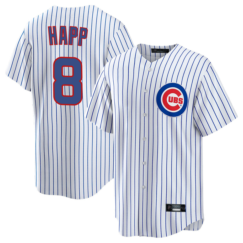 STECN C.Cubs #8 Ian Happ Player White Game Home Stitched Jerseys