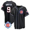 STECN C.Cubs #9 Miguel Amaya Player Black Fashion Out 150th Anniversary Game Stitched Jerseys