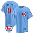 STECN C.Cubs #9 Miguel Amaya Player Light Blue 150th Anniversary Home Game Stitched Jerseys