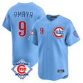 STECN C.Cubs #9 Miguel Amaya Player Light Blue 150th Anniversary Limited Home Stitched Jerseys
