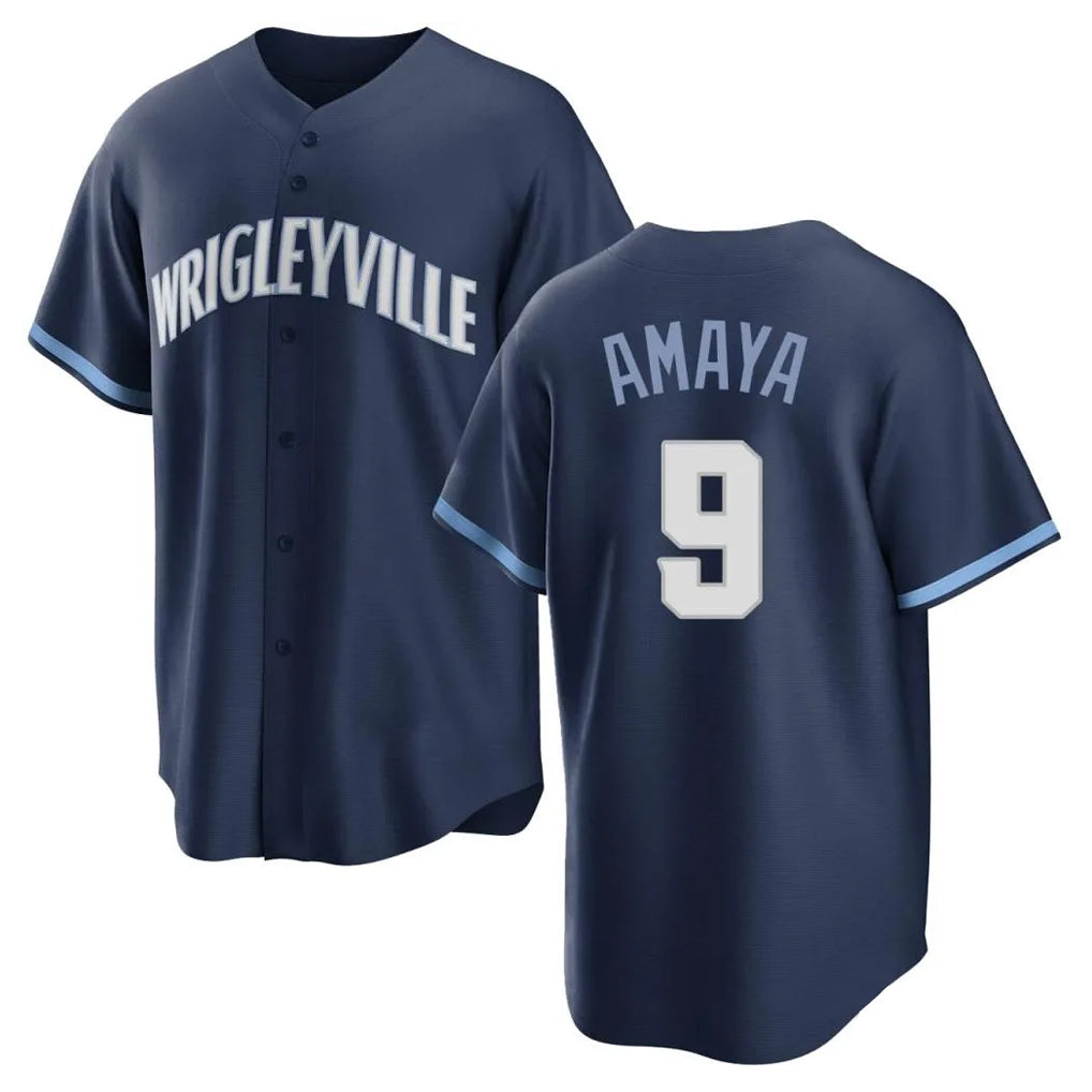 STECN C.Cubs #9 Miguel Amaya Player Navy City Connect Home Game Stitched Jerseys