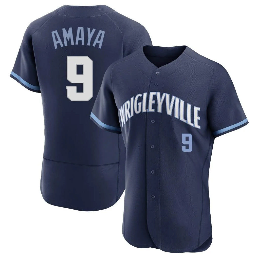 STECN C.Cubs #9 Miguel Amaya Player Navy City Connect Limited Elite Home Stitched Jerseys
