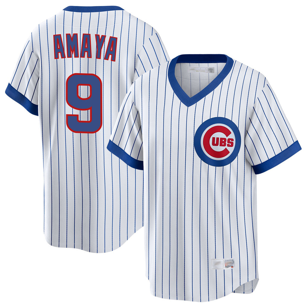 STECN C.Cubs #9 Miguel Amaya Player White T-shirt Cooperstown Collection Limited Stitched Jerseys