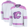 STECN C.Flames White 2024 Hockey Fights Cancer Practice Jerseys