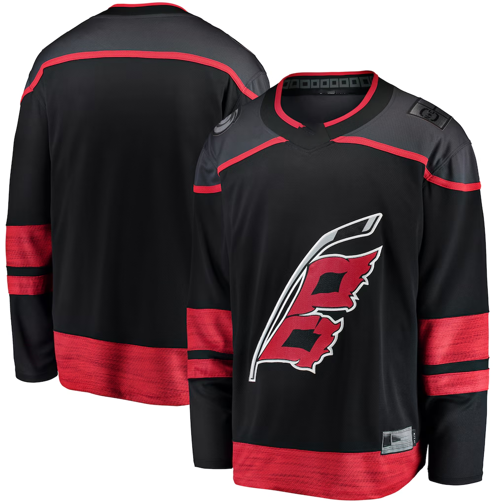 STECN C.Hurricanes Black Home Breakaway Stitched Jerseys
