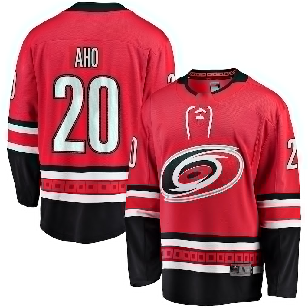 STECN C.Hurricanes #20 Sebastian Aho Red Alternate Breakaway Player Stitched Jerseys