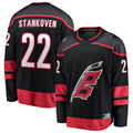 STECN C.Hurricanes #22 Logan Stankoven Black Home Breakaway Stitched Jerseys