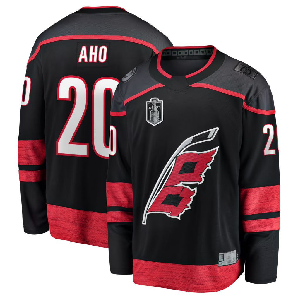 STECN C.Hurricanes #26 Sebastian Aho Black 2026 Stanley Cup Final Home Breakaway Stitched Jerseys