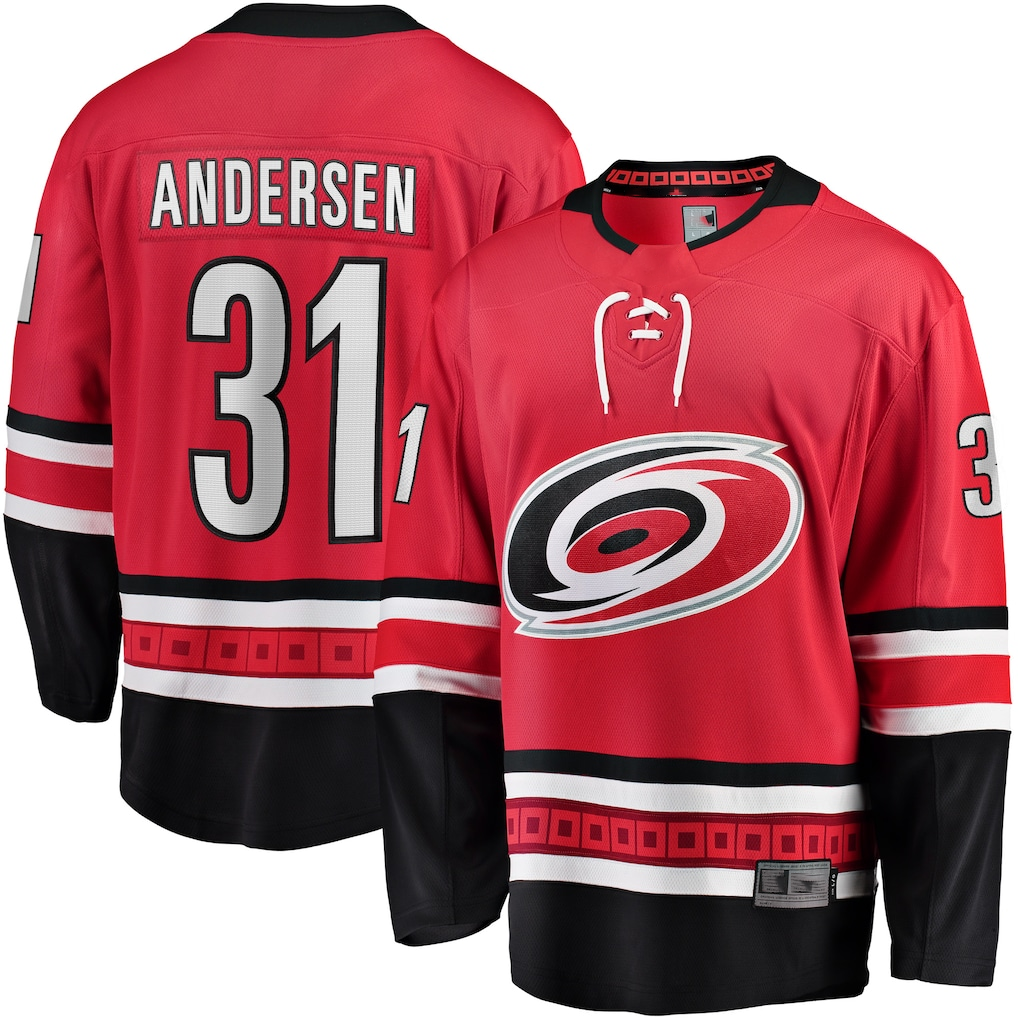 STECN C.Hurricanes #31 Frederik Andersen Red Alternate Breakaway Player Stitched Jerseys