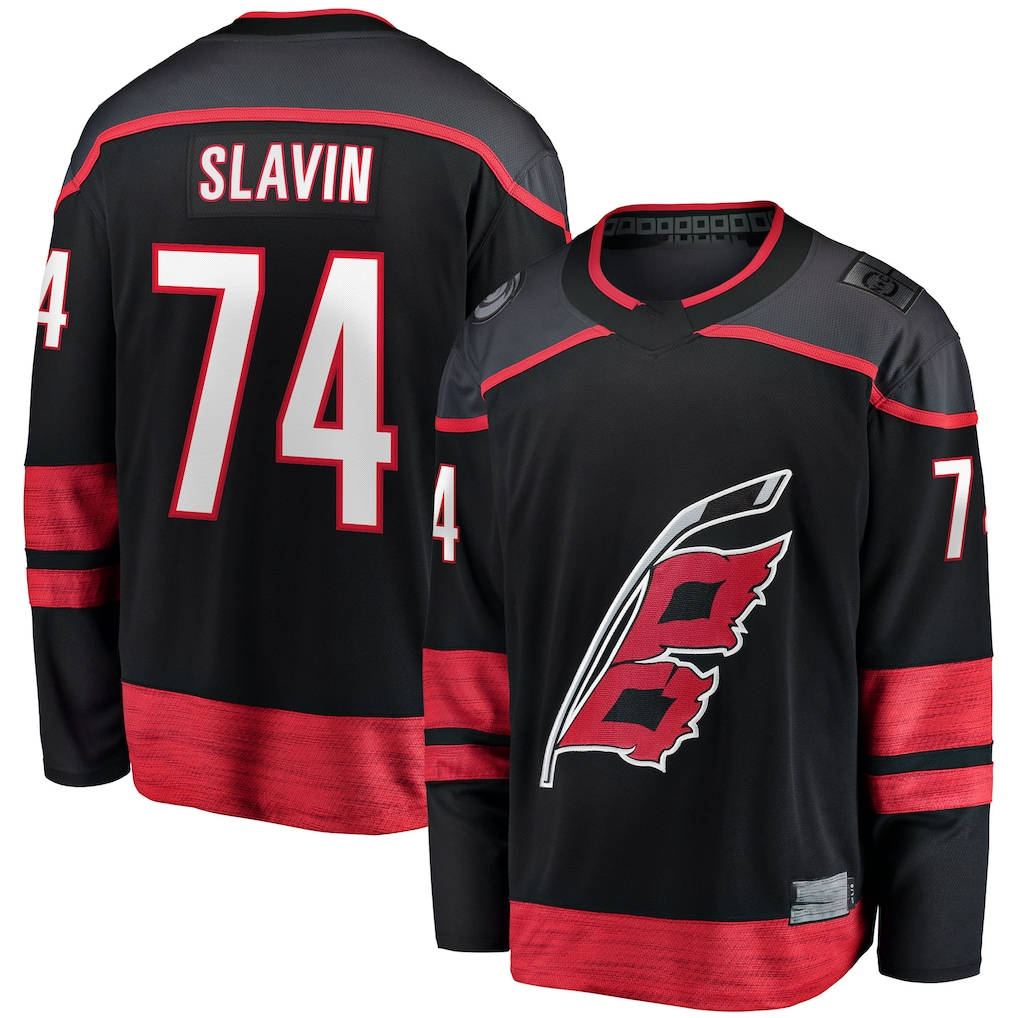 STECN C.Hurricanes #74 Jaccob Slavin Black Home Breakaway Player Stitched Jerseys