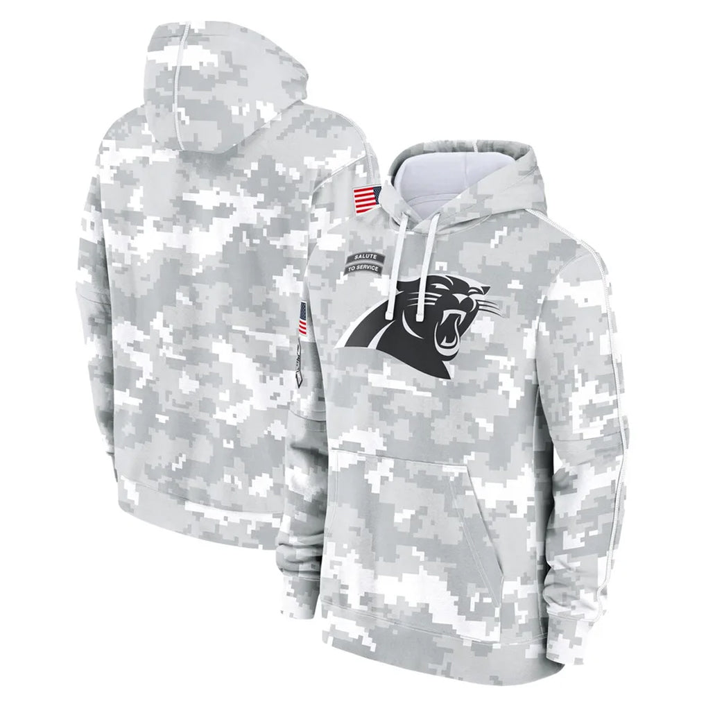 STECN C.Panthers Arctic Camo Salute to Service Pullover Hoodies Limited Game Blank Player Stitched Jerseys