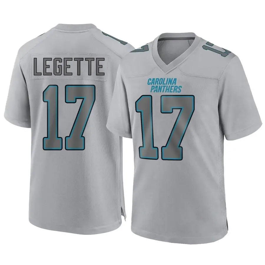 STECN C.Panthers #17 Xavier Legette Player Grey Atmosphere Fashion Stitched  Jerseys