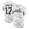 STECN C.Panthers #17 Xavier Legette Player Salute to Service Hoodies & T-Shirts Stitched Jerseys