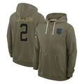STECN C.Panthers #2 Michael Jackson Player Olive Salute to Service Hoodies Game Stitched Jerseys