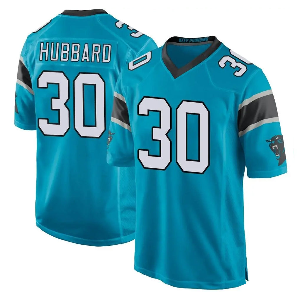 STECN C.Panthers #30 Chuba Hubbard Player Blue Game Stitched Jerseys