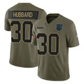 STECN C.Panthers #30 Chuba Hubbard Player Olive Salute to Service Limited Home Game Stitched Jerseys