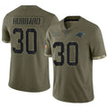 STECN C.Panthers #30 Chuba Hubbard Player Salute To Service Olive Stitched Jerseys